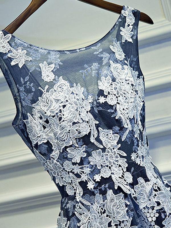 A Line Jewel Neck Sleeveless Party Dress
