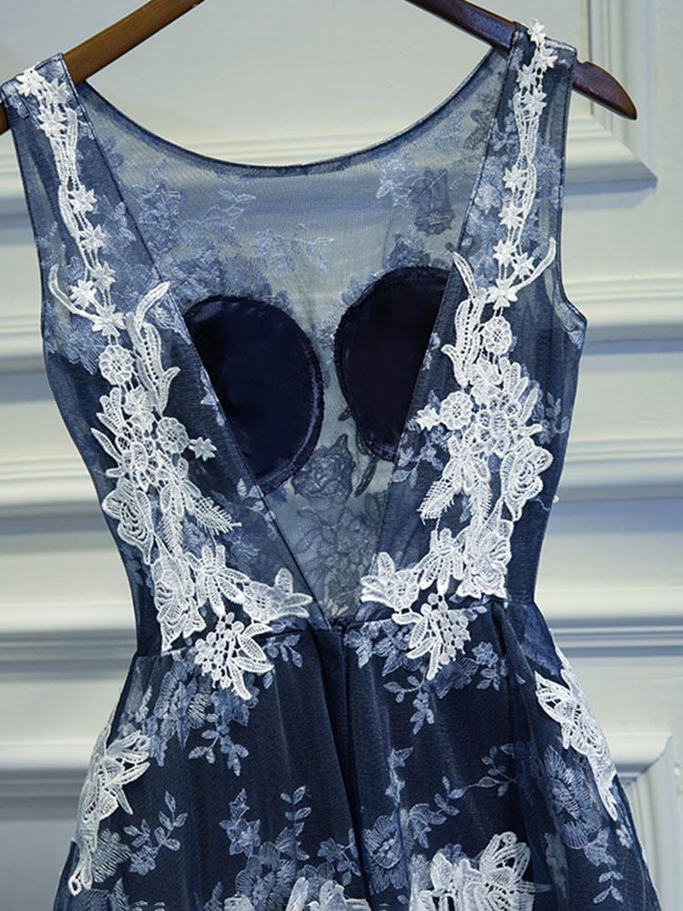 A Line Jewel Neck Sleeveless Party Dress