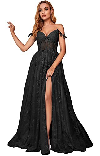 A Line Spaghetti Straps Prom Dress with Appliques