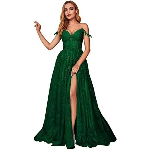 A Line Spaghetti Straps Prom Dress with Appliques