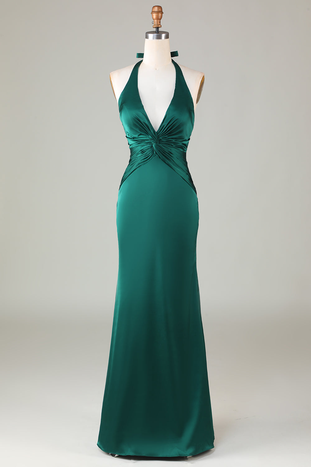 Halter Neck Sleeveless Bridesmaid Dress