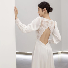 Elegant A-Line Long Sleeve Wedding Dress