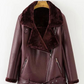 Faux Shearling Leather Jacket