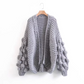 Knitted Lantern Sleeves Sweater