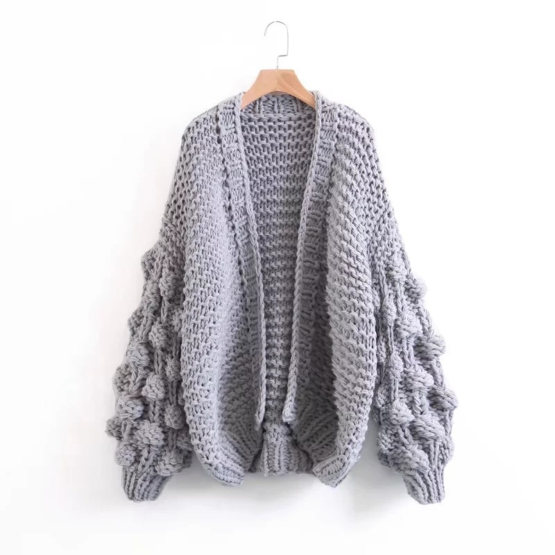 Knitted Lantern Sleeves Sweater