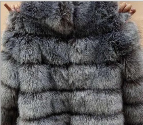 Faux Fur Open Front Bubble Coat