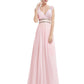 V-Neck Double Shoulder Banquet Evening Dress