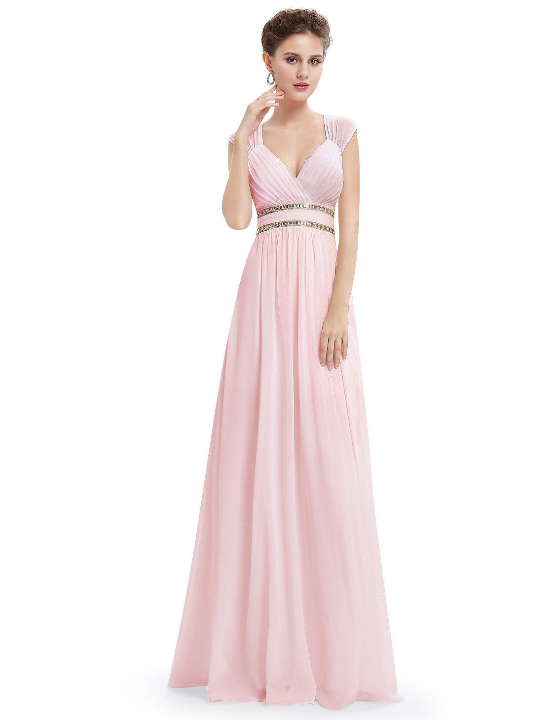 V-Neck Double Shoulder Banquet Evening Dress