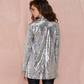 Silver Sequined Cardigan Jacket