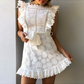 Crochet Frill Sleeveless Mini Dress