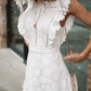 Crochet Frill Sleeveless Mini Dress