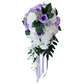 Artificial Roses Lace Long Ribbon Bouquet