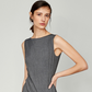 The Grey Boat Neck Sleeveless Mini Dress