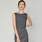 The Grey Boat Neck Sleeveless Mini Dress