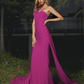 Oblique Shoulder Sleeveless Mermaid Maxi Bridesmaid Dress