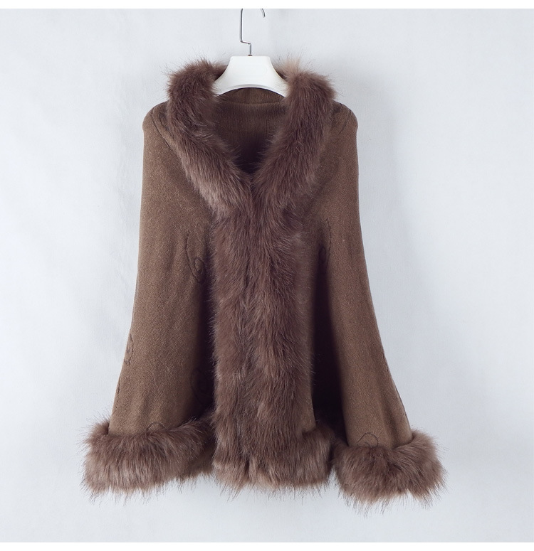 Faux Fur Collar Shawl