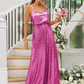 Sequin Spaghetti Strap Sleeveless Maxi Bridesmaid Dress