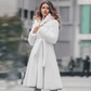 Winter Belted Hooded Faux Fur Coat