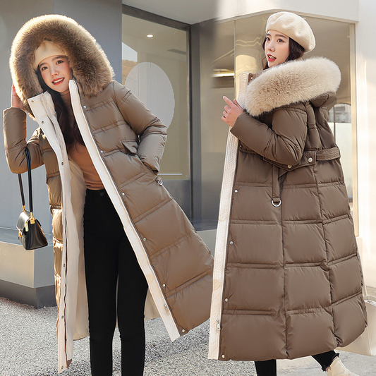 Women's Stand Collar Faux Fur Puffer Coat