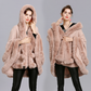 Women's Oversized Poncho Faux Fur Cape Coat