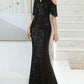 Sequined High Collar Floor-Length Mermaid Prom Dress