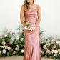 Satin Sleeveless Zip-Fastening Back Mermaid Bridesmaid Dress