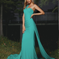 Oblique Shoulder Sleeveless Mermaid Maxi Bridesmaid Dress