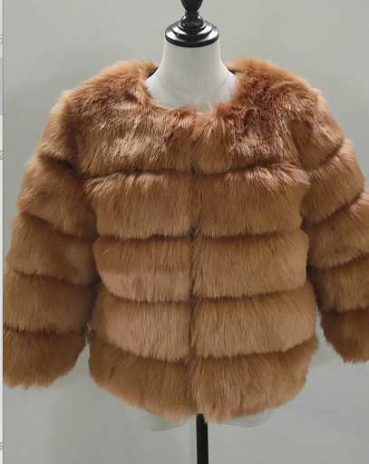 Faux Fur Open Front Bubble Coat