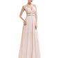 V-Neck Double Shoulder Banquet Evening Dress