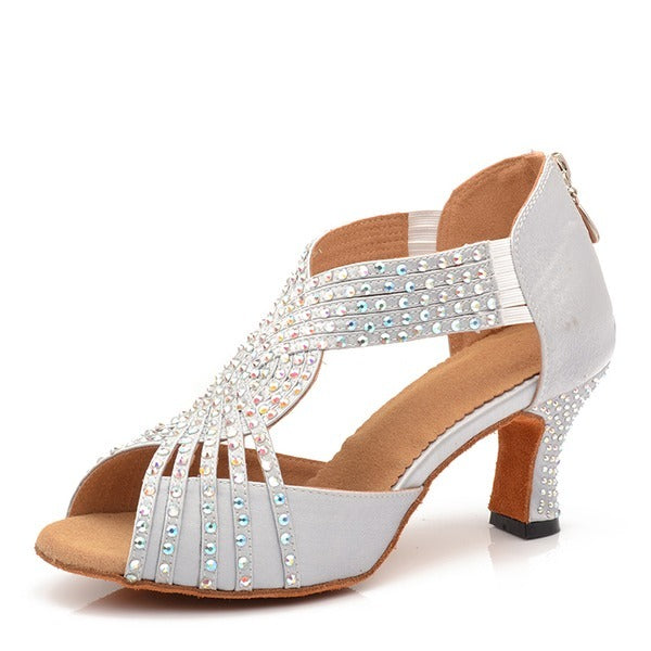 Satin Dazzling Rhinestone Heels