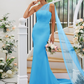 One Shoulder Sleeveless Long Mermaid Maxi Bridesmaid Dress