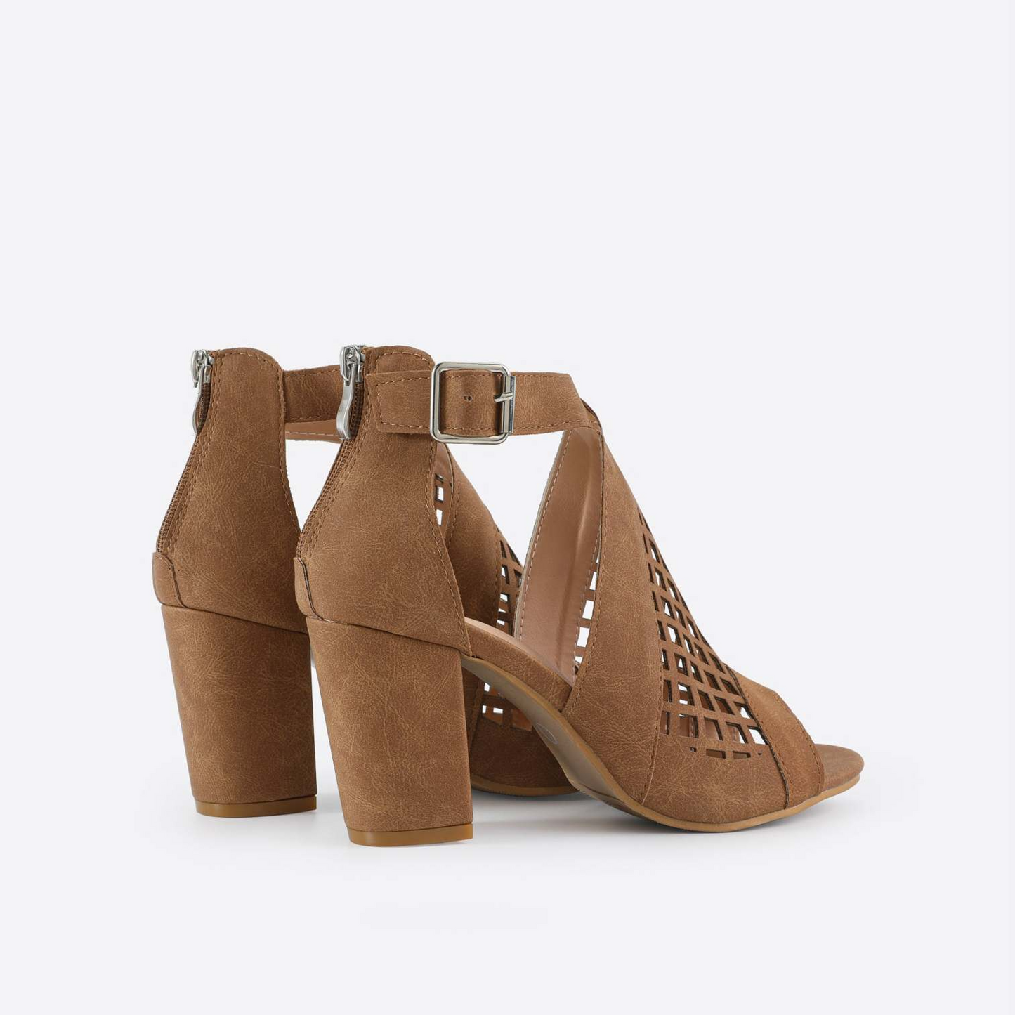 Open Toe Hollow Wedge Chunky Heel