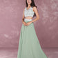 Light Green Chiffon Lace Applique Two-Piece Prom Dress