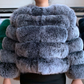 Faux Fur Open Front Bubble Coat