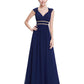 V-Neck Double Shoulder Banquet Evening Dress