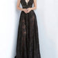 Black Mesh See-Through Lace Embroidered Sleeveless Prom Dress