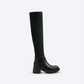 Chunky Sole Thigh High Heel Boots