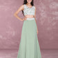 Light Green Chiffon Lace Applique Two-Piece Prom Dress