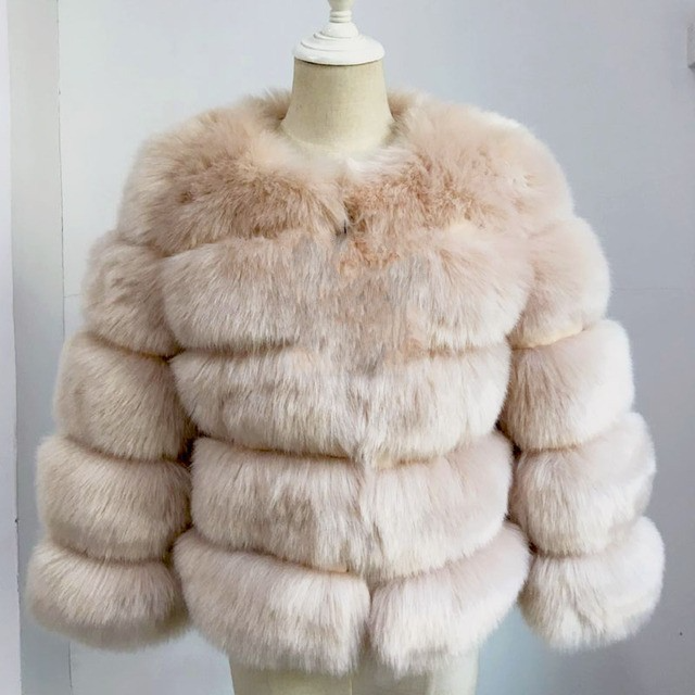 Faux Fur Open Front Bubble Coat