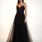 Black Sweetheart Neck A-Line Beadings Pleated Prom Dress