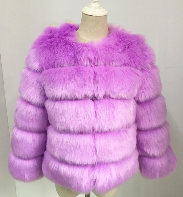 Faux Fur Open Front Bubble Coat