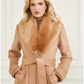 Women's Coat with Detachable Fur Collar