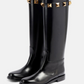 Black Studs Knee High Boots