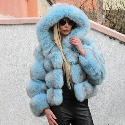 Luxury Bubble Faux Fur Hooded Coat