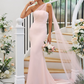 One Shoulder Sleeveless Long Mermaid Maxi Bridesmaid Dress