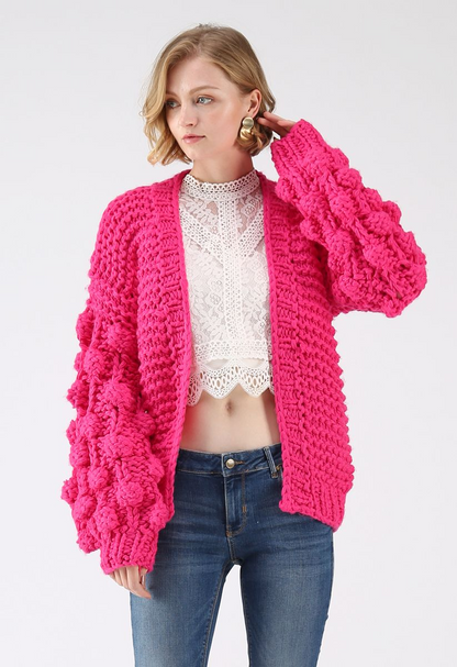 Knitted Lantern Sleeves Sweater