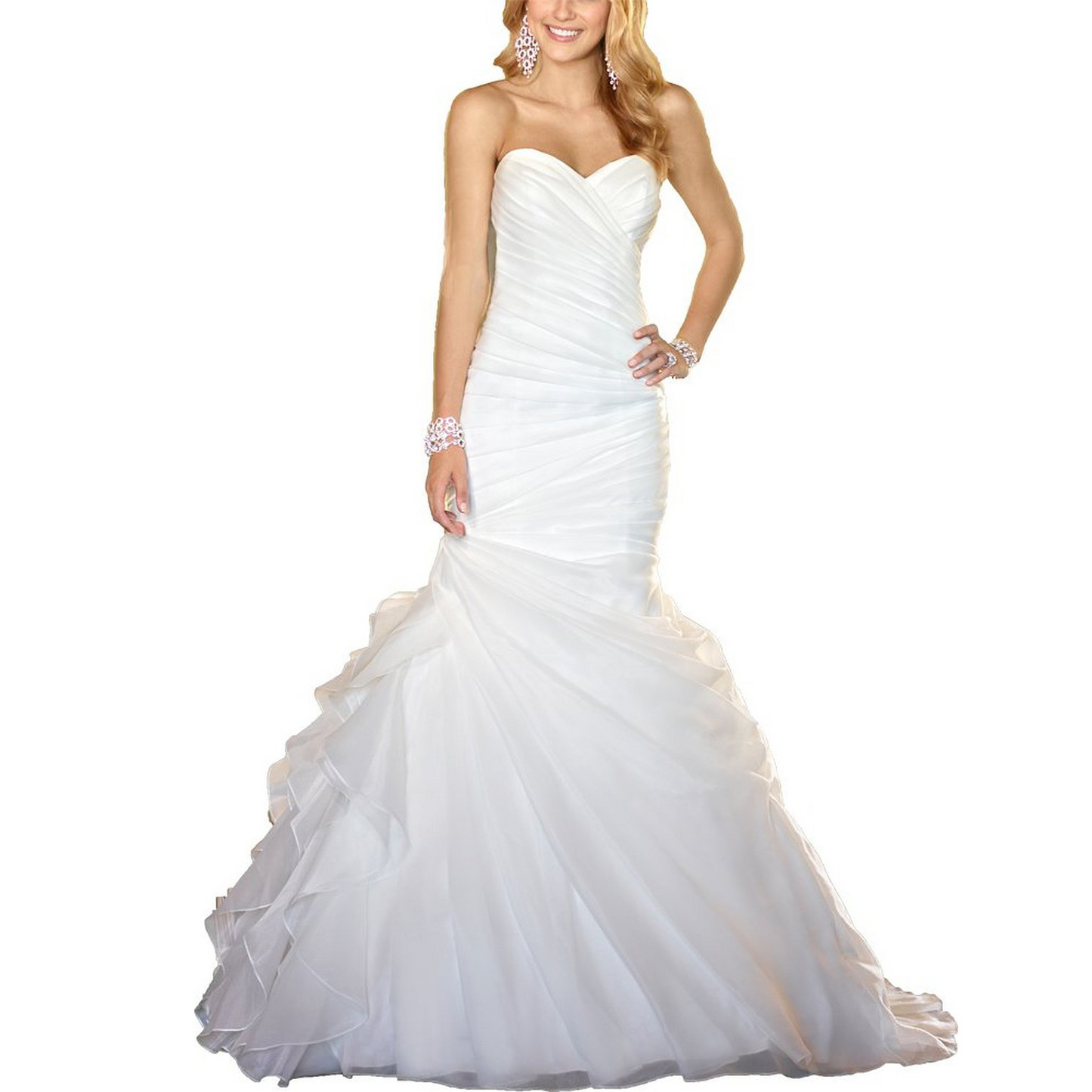 Creamy White Strapless Mermaid Wedding Dress