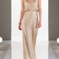 Sequin V Neck Sleeveless Backless Bridesmaid Dress