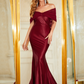 Off-Shoulder Long Mermaid Prom Dress