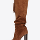 Suede Knee-High Slouch Boots